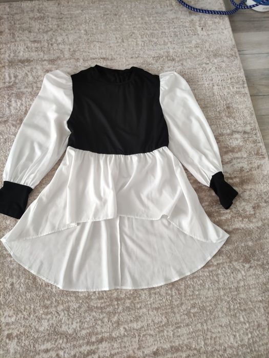 Bluză alb cu negru Shein