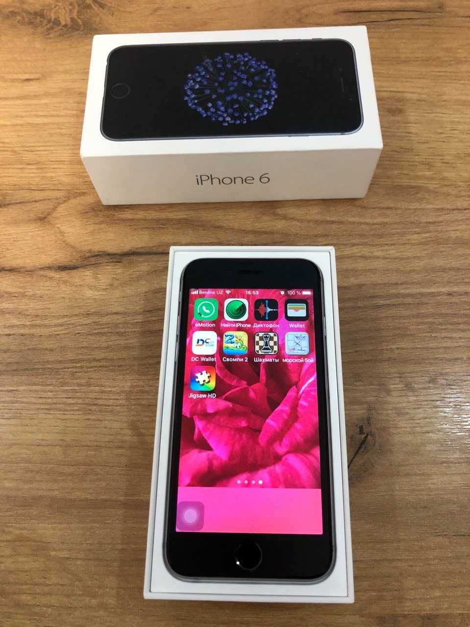 iPhone 6 в превосходном состоянии в коробке и подарком (чехол-книжка)