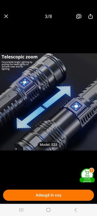 Lanterna vanatoare, S33 ultra performanta de umar