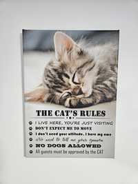 Tablou Canvas Cat rules - cadou ideal pentru cei cu pisici