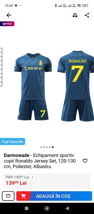 Echipament NOU fotbal măsura 120-130