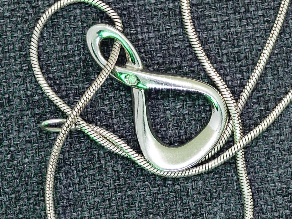 Pandantiv cu lanț din argint 925, accent diamant (RDIA) — lanț 40 cm