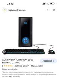Vand pc gaming acer  predator orion 3000 po3-650 d22w10