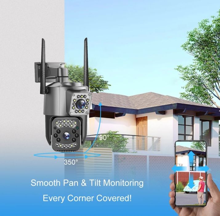 6mp Camera de supraveghere dubla - 2 lentile - WIFI