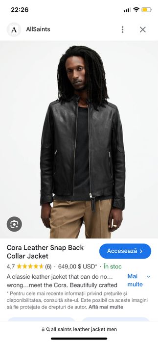 Geaca piele All Saints barbati