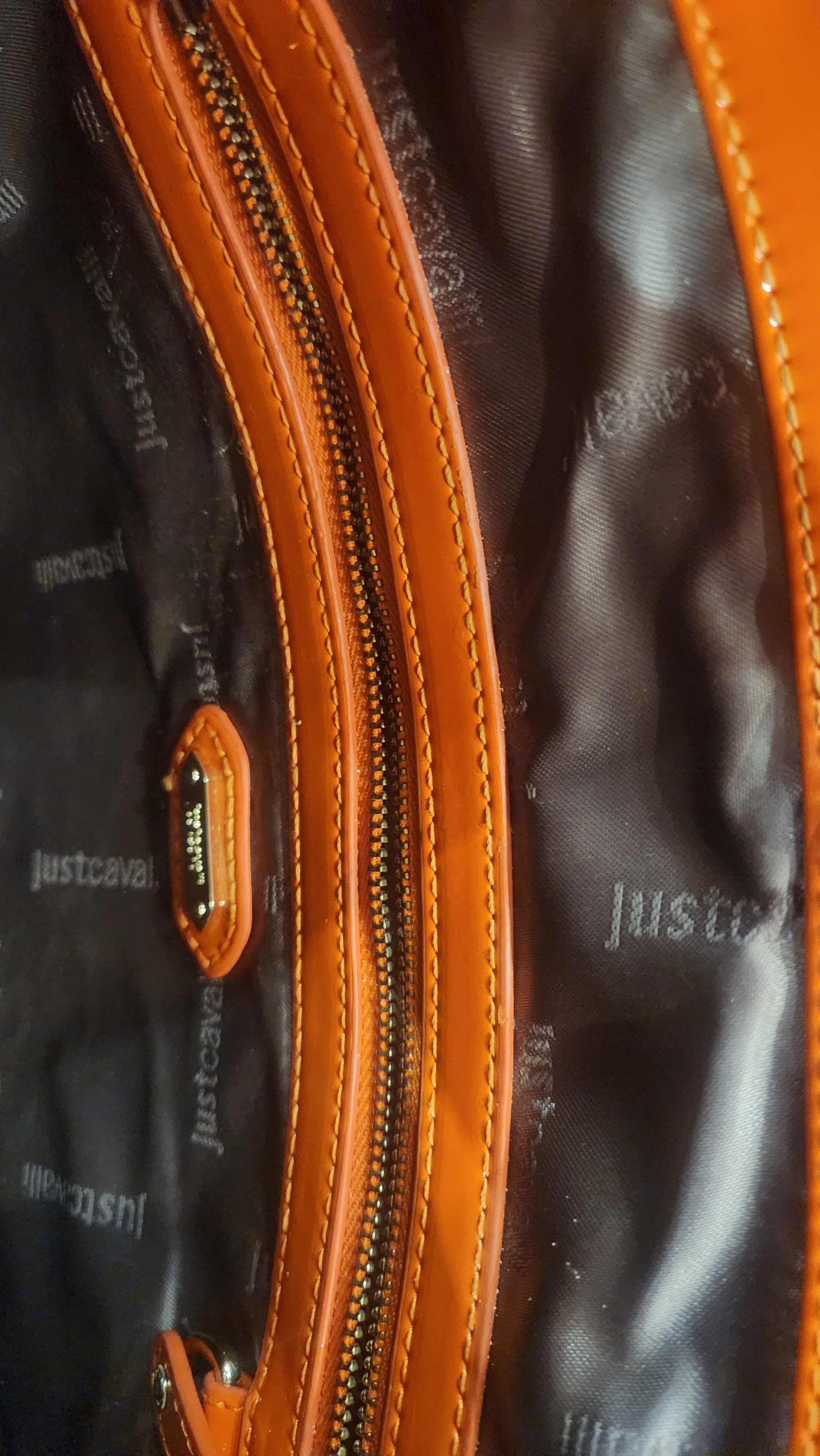 Just Cavalli, бяло и оранжево, Голяма лятна чанта