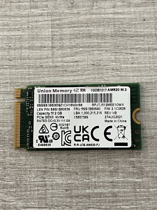 PCIe SSD Gen 3 x4 M.2 42mm