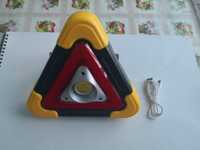 Triunghi reflectorizant 3in1 lanterna, baterie solara, triunghi