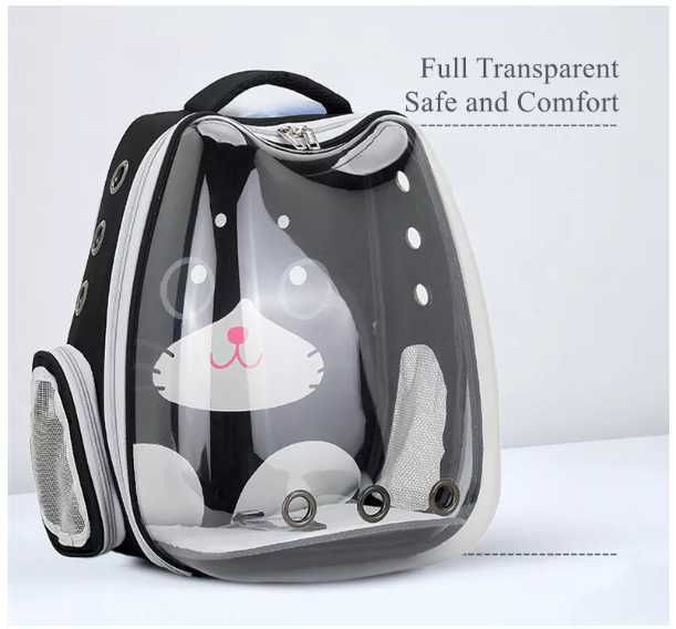 Rucsac transport animale de companie Pisica Catel, Negru