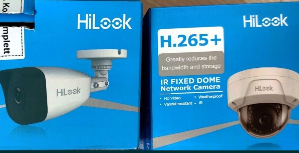 2 Camere Hikvision HiLook IP 5 mp + switch Tenda nou