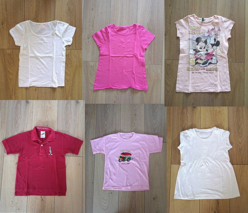 set tricouri bumbac fetite tricou fete alb roz rosu