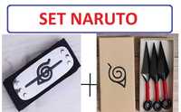 Set 2 piese Naruto: Bandana+3 Kunai Cosplay Manga