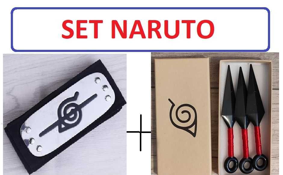 Set 2 piese Naruto: Bandana+3 Kunai Cosplay Manga