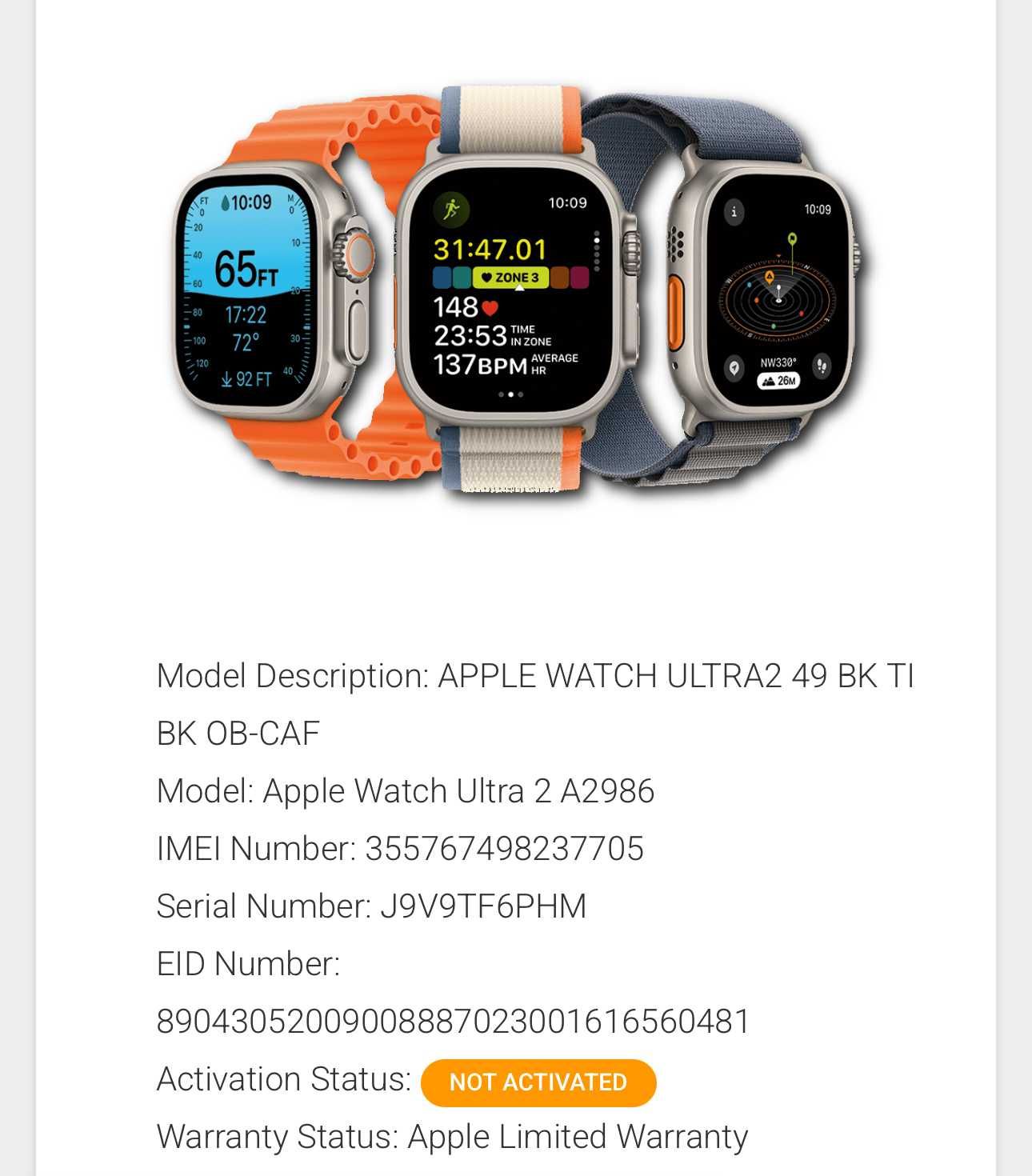 НОВ! Apple Watch ULTRA 2 Лизинг от 55лв/м 49mm Black Titanium Гаранция