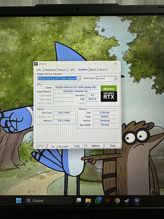 Laptop Asus tuf gaming rtx 3060 i7 11800h