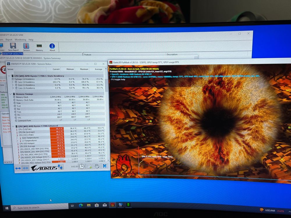 Pc ryzen 7700, 32gb ddr5 6000mhz, rx 6700xt