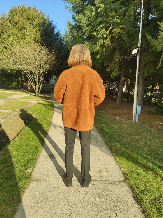 Cojoc barbat piele / blana naturala miel XL -52 NOU Maro Shearling
