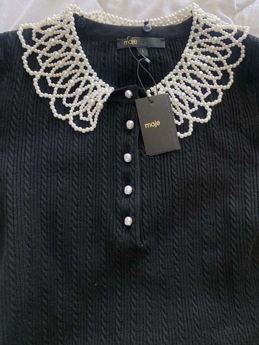 Рокля Maje със сменяема яка от перли