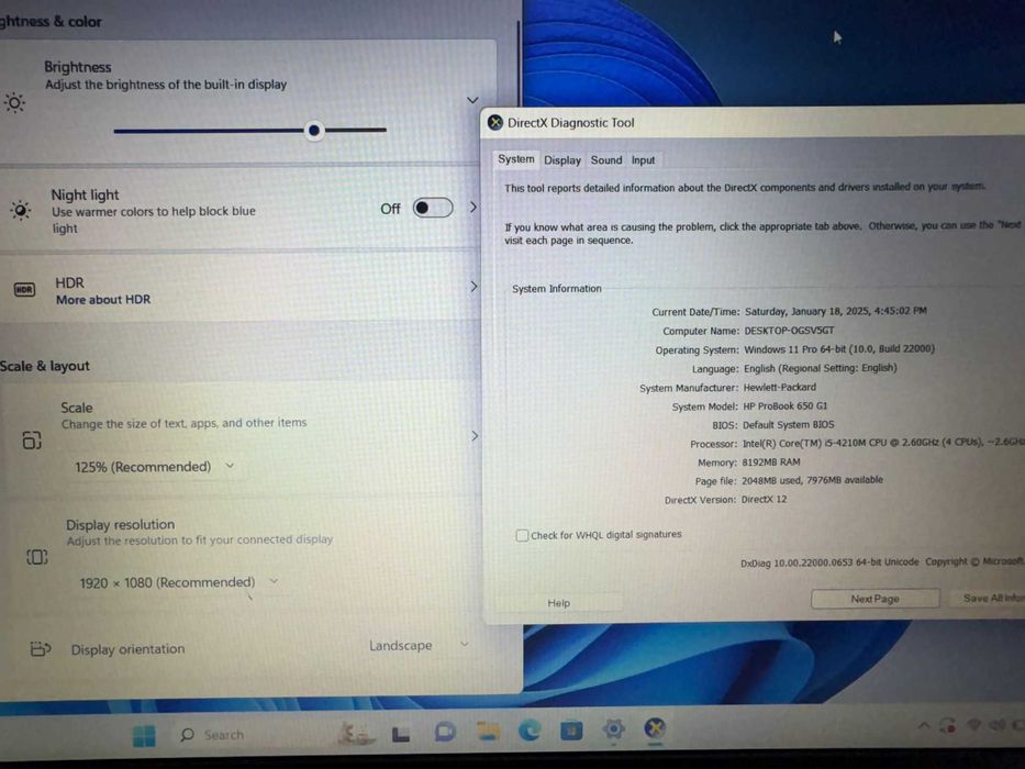 HP ProBook 650 G1-Full Hd-Intel Core i5 4210M-8Gb-256 SSD-Windows 10