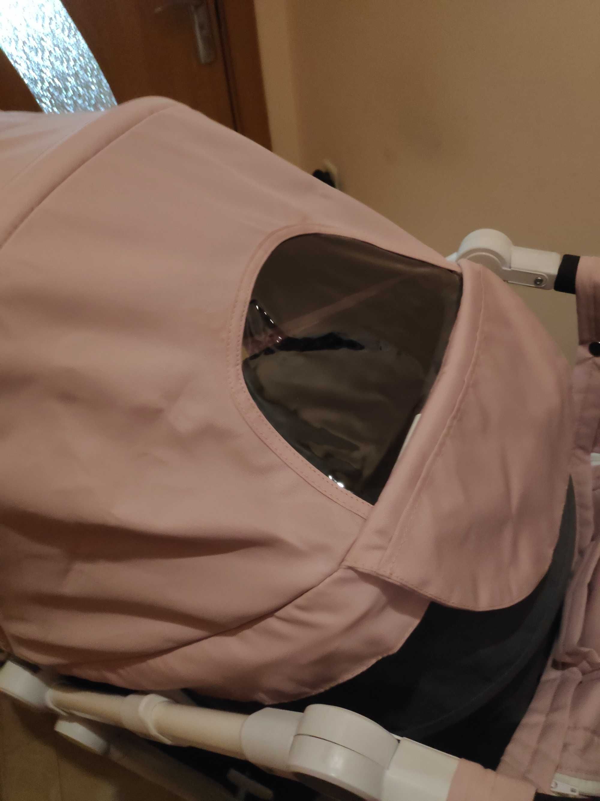 Детска количка Kikkaboo UGO 3 в 1, розово-сиво