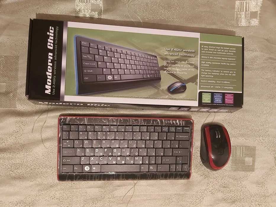 Беспроводные клавиатура+мышь, компактная, НОВЫЕ, для всех Windows и TV