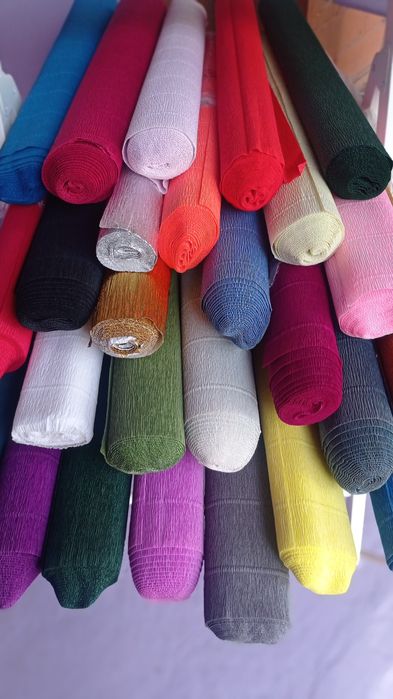 Гофрированная бумага, креп бумага