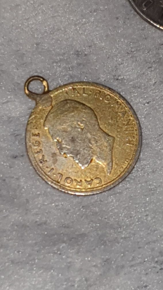 Medalion argint vechi moneda 50 bani 1912