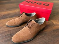 Обувки Hugo Boss Светло Кафеви Велурени