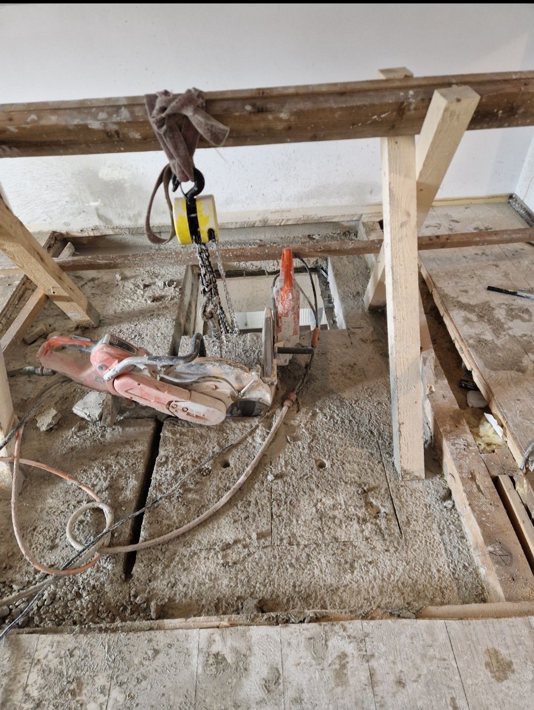Tăiat beton spart beton, santuri electrice
