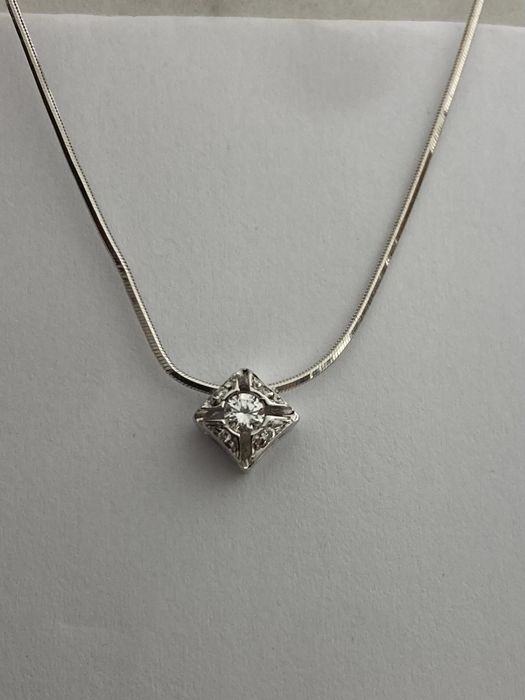 Lant aur alb 18kt.Recarlo-Italy cu diamante 0.12ct