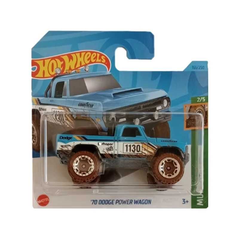 Hot Wheels Dodge Power Wagon ’70, machetă auto, albastru, 1:64