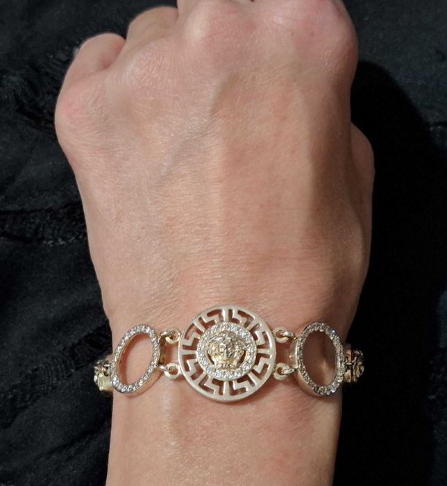 Луксозна гривна от колекция Версаче със сребро и злато