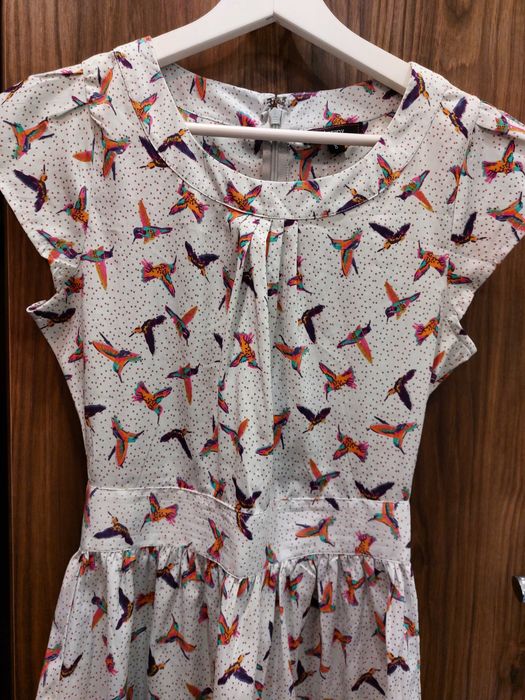 Ежедневна Дамска рокля с колибрита С/S размер