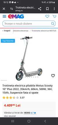 Trotineta electrica Motus Scooty 10 Plus noua, vand/schimb