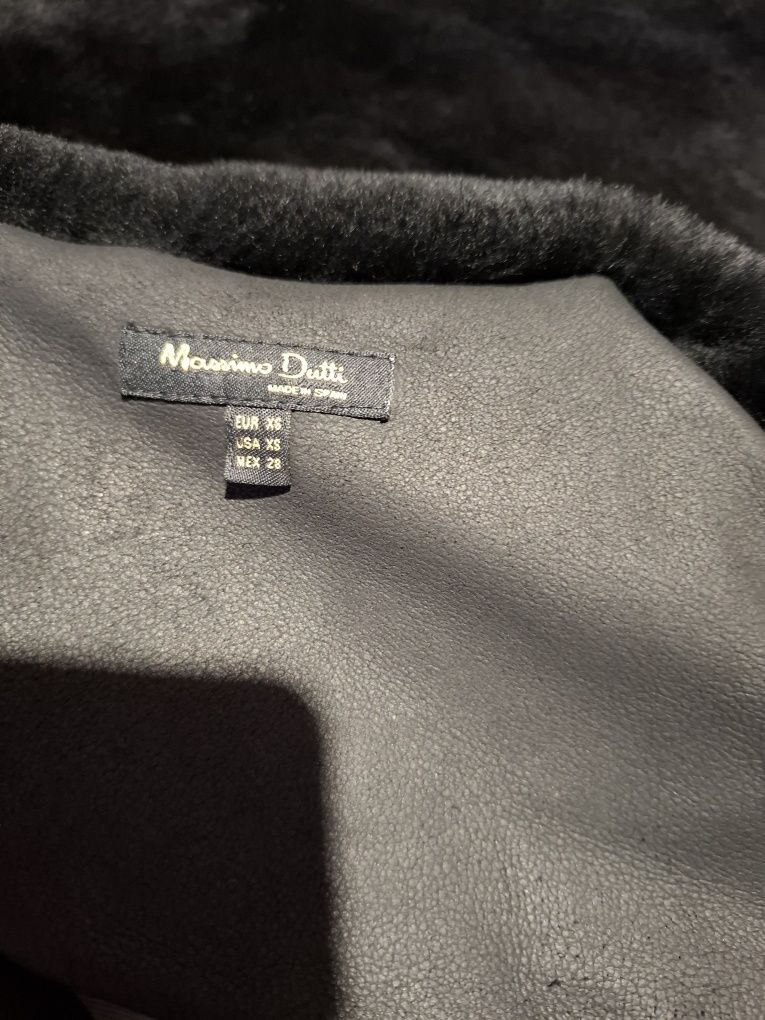 Дамски кожух от естествена кожа и каракул Massimo dutti