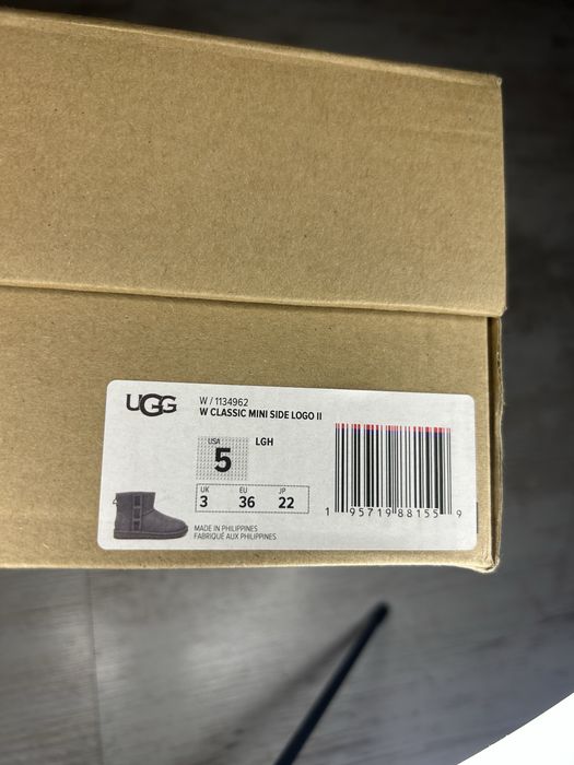 Оригинални ботуши UGG Classic Mini Side Logo II grey