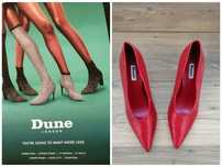 ORIGINALI*DUNE LONDON*Pantofi noi, toc cui, lac, rosu, model crocodil.