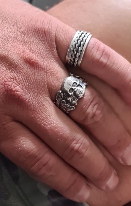 Inel,ghiul ofițer S.S. din argint masiv,800 Al doilea război mondial