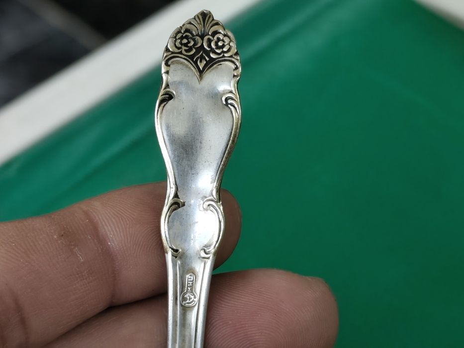 Руска посребрена лъжичка с герба на Русия