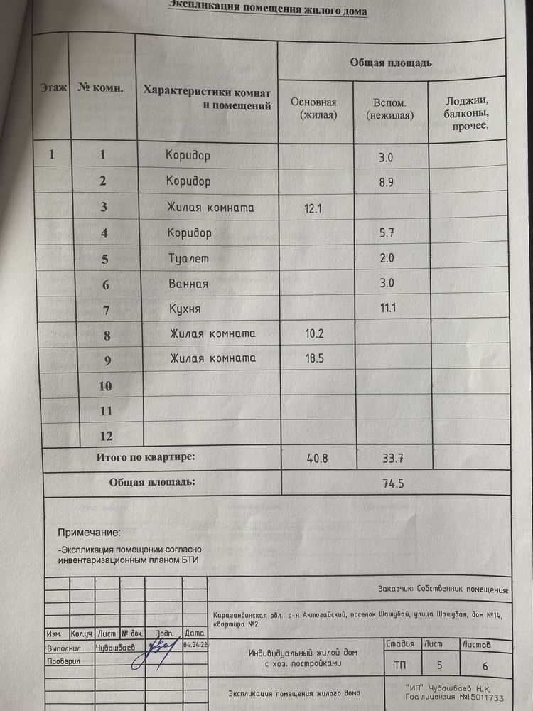 Продается Полдома в пос.Шашубай