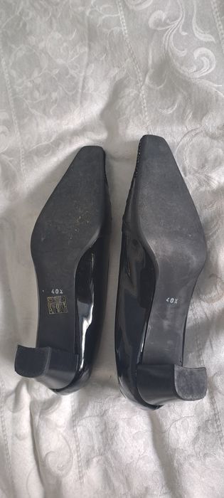 Pantofi eleganți din piele naturală, mărimea 40,5, Italia, cu toc