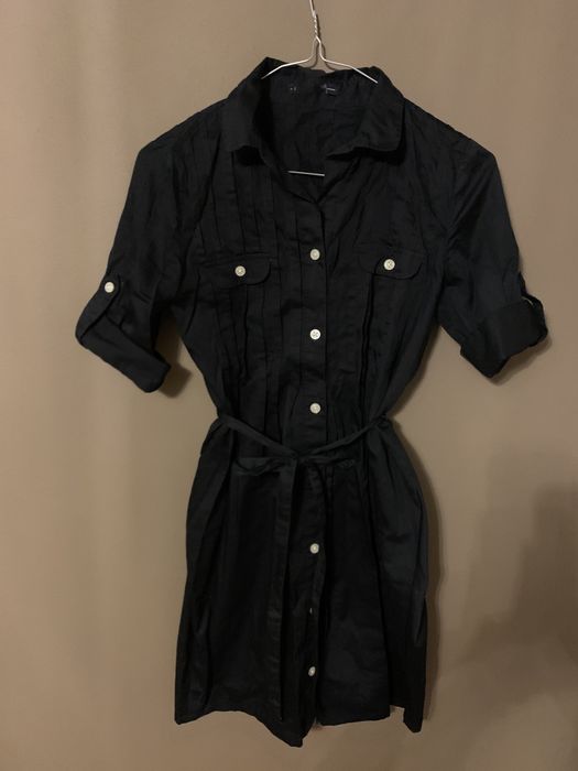 Rochie neagra tip camasa marime XS  cu cordon talie