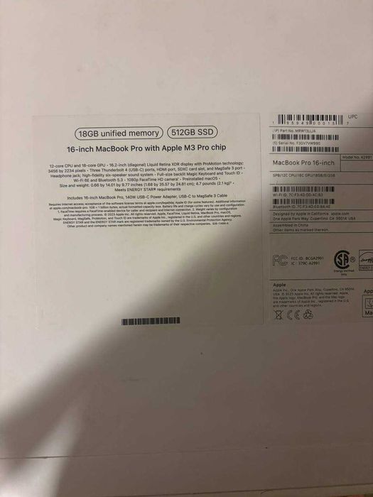 Macbook pro 16 m3 pro