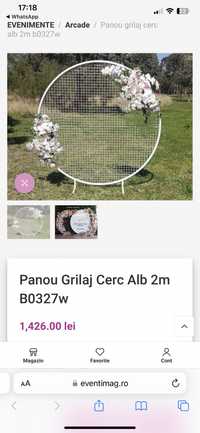 Panou Grilaj cerc ( demontabil) Alb 1,5 m/Panou evenimente/ Panou foto