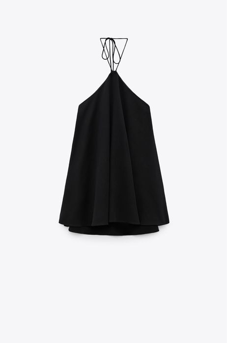 Rochie Zara de ocazie, neagra, in si vascoza, scurta
