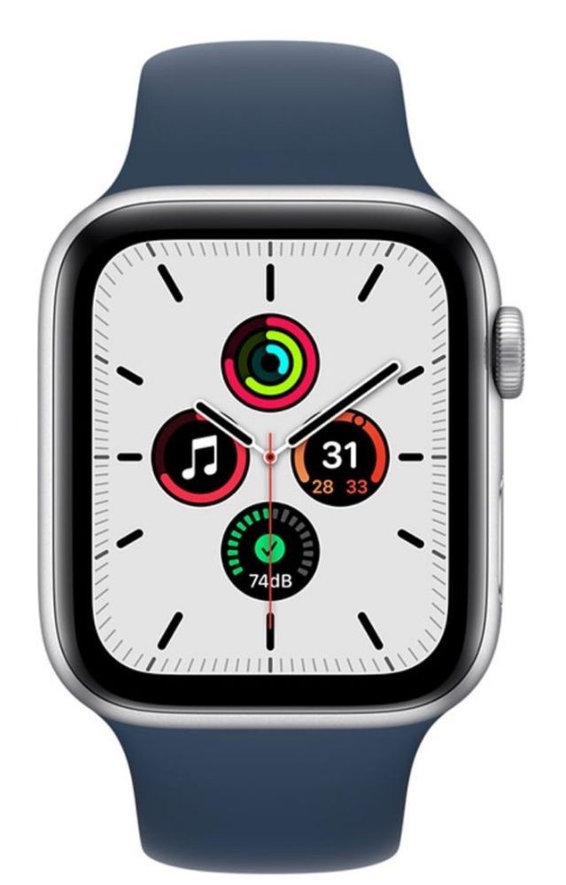 Смарт-часы Apple Watch SE 44 мм серебристый-синий