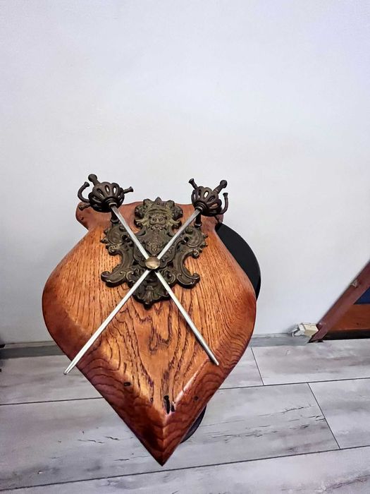 Panoplie de dimensiuni mari grea lemn masiv veche bibelou bibelouri