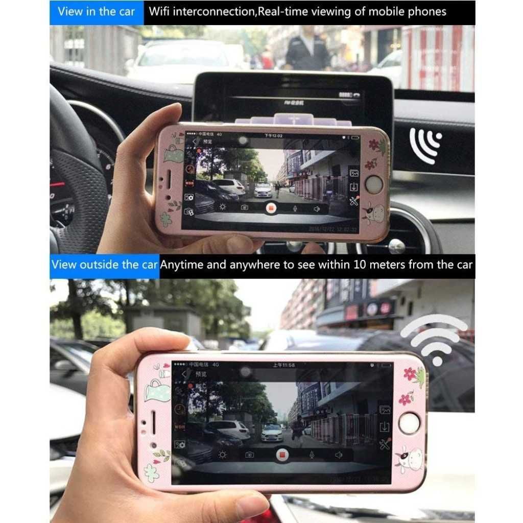 Безжична камера за кола Junsun с WI FI за Android и IOS, 12 MPX