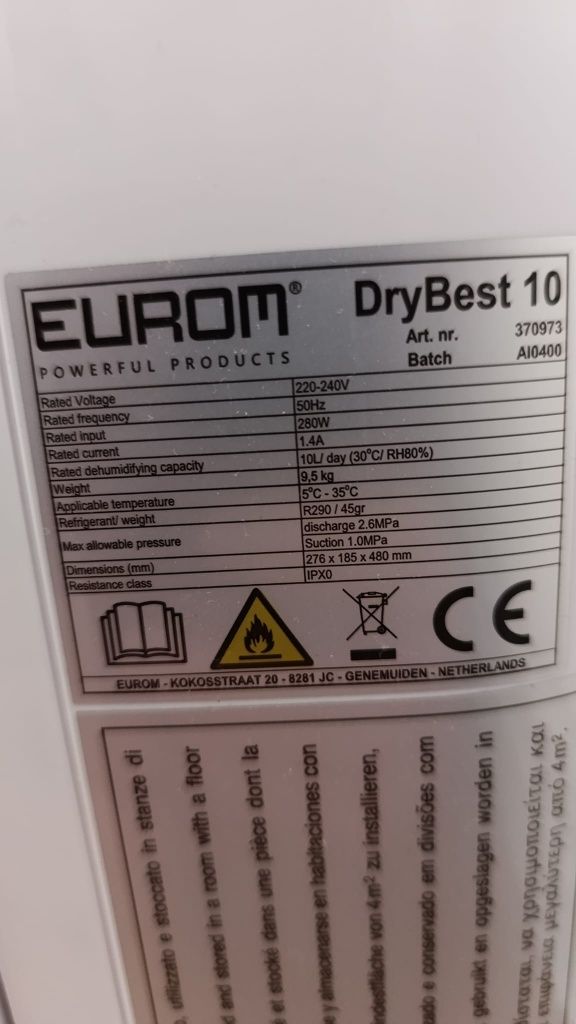 Dezumificator Eurom DryBest 10