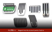 Ornamente metal pedale (argintiu mat/lucios, negre) Tesla Model 3 / Y